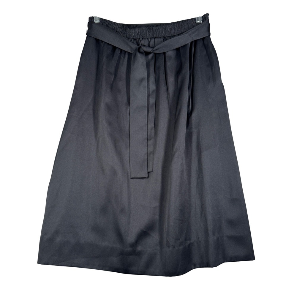 Terry Chicago Skirt A-Line Tie Waist Elastic Waist Midi‎ Satin Neutral Size 6